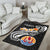 Tahiti Area Rug - Tahiti Seal Polynesian Patterns Plumeria (Black) - Polynesian Pride