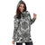 Polynesian Women's Hoodie Dress - Polynesian White Black - Polynesian Pride