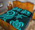 Hawaii Polynesian Quilt Bed Set - Turquoise Kanaka Maoli Tentacle Turtle - Polynesian Pride