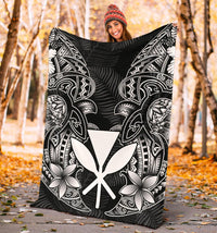 Polynesian Hawaii (Kanaka Maoli) Premium Blanket - White Turtle Homeland - Polynesian Pride