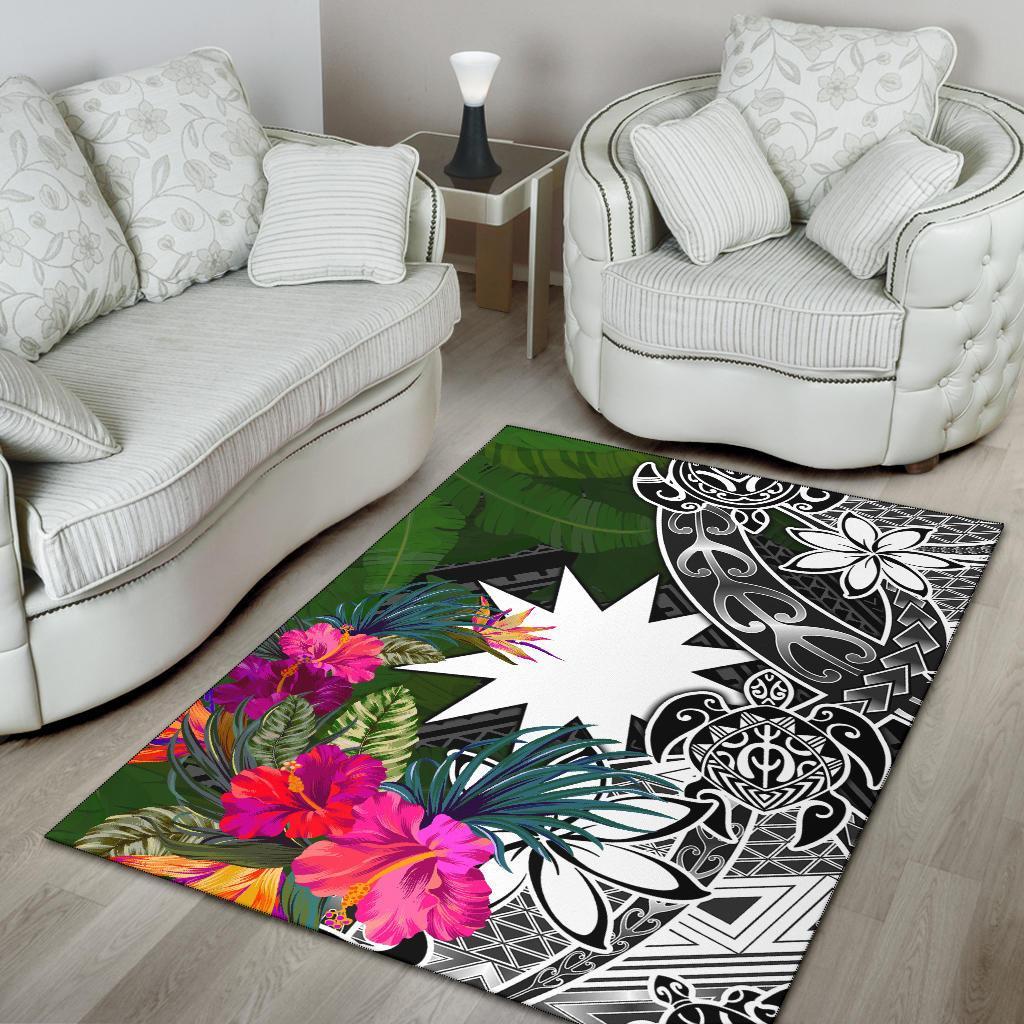 Nauru Area Rug - Turtle Plumeria Banana Leaf - Polynesian Pride