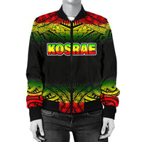 Kosrae Women's Bomber Jacket - Fog Reggae Style - Polynesian Pride
