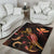 Hawaii Polynesian Area Rugs - Turtle With Blooming Hibiscus Gold - Polynesian Pride