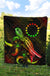 Cook Islands Polynesian Premium Quilt - Turtle With Blooming Hibiscus Reggae - Polynesian Pride