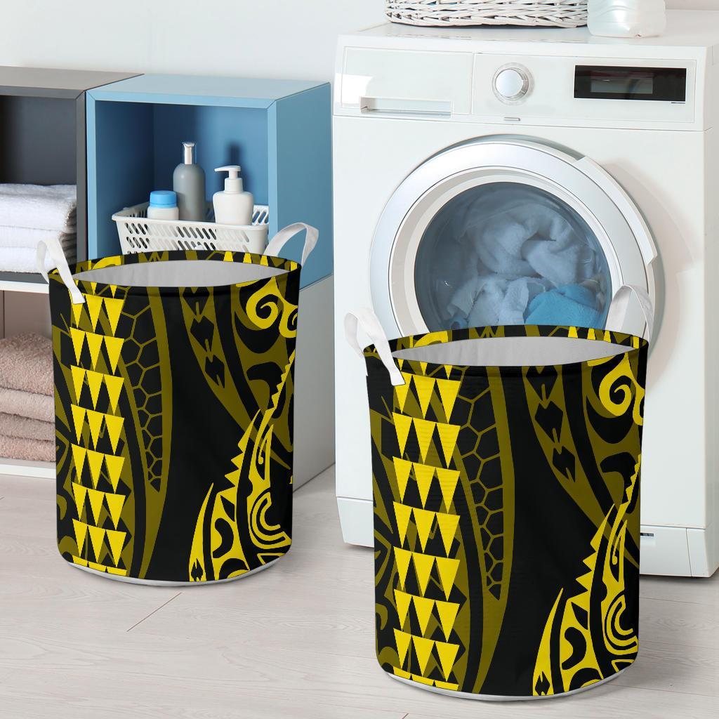 Hawaii Kakau Yellow Polynesian Laundry Basket AH - Polynesian Pride