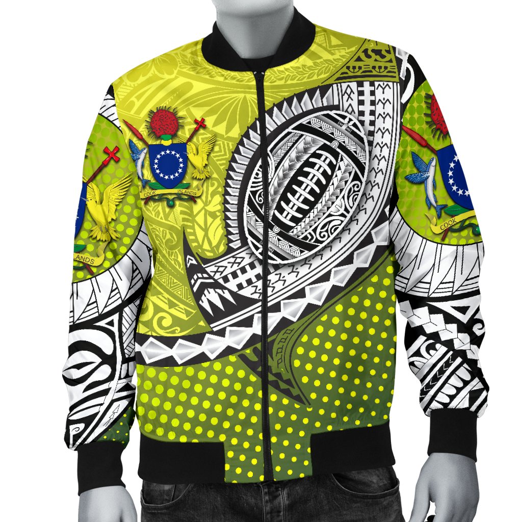(Custom Personalised) Cook Islands Rugby Men's Bomber Jacket Version Special - Polynesian Pride