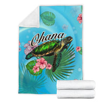 Hawaii Ohana Turtle Premium Blanket - Polynesian Pride