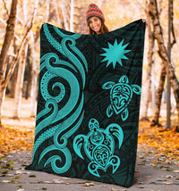 Nauru Premium Blanket - Turquoise Tentacle Turtle - Polynesian Pride