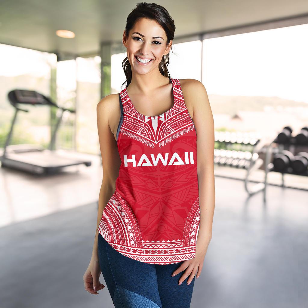 Hawaii Women's Racerback Tank - Polynesian Chief Flag Version - Polynesian Pride