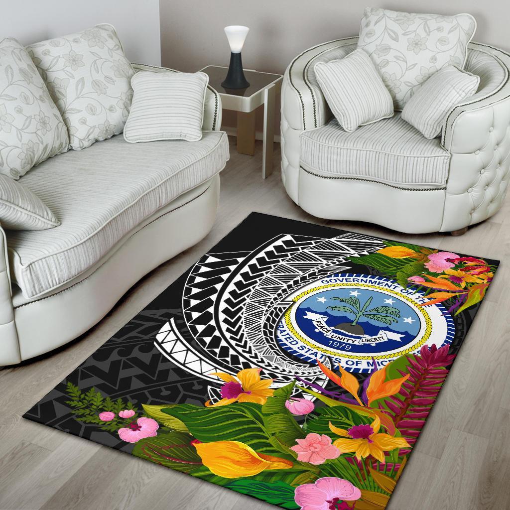 Federated States of Micronesia Area Rug - Seal Spiral Polynesian Patterns - Polynesian Pride