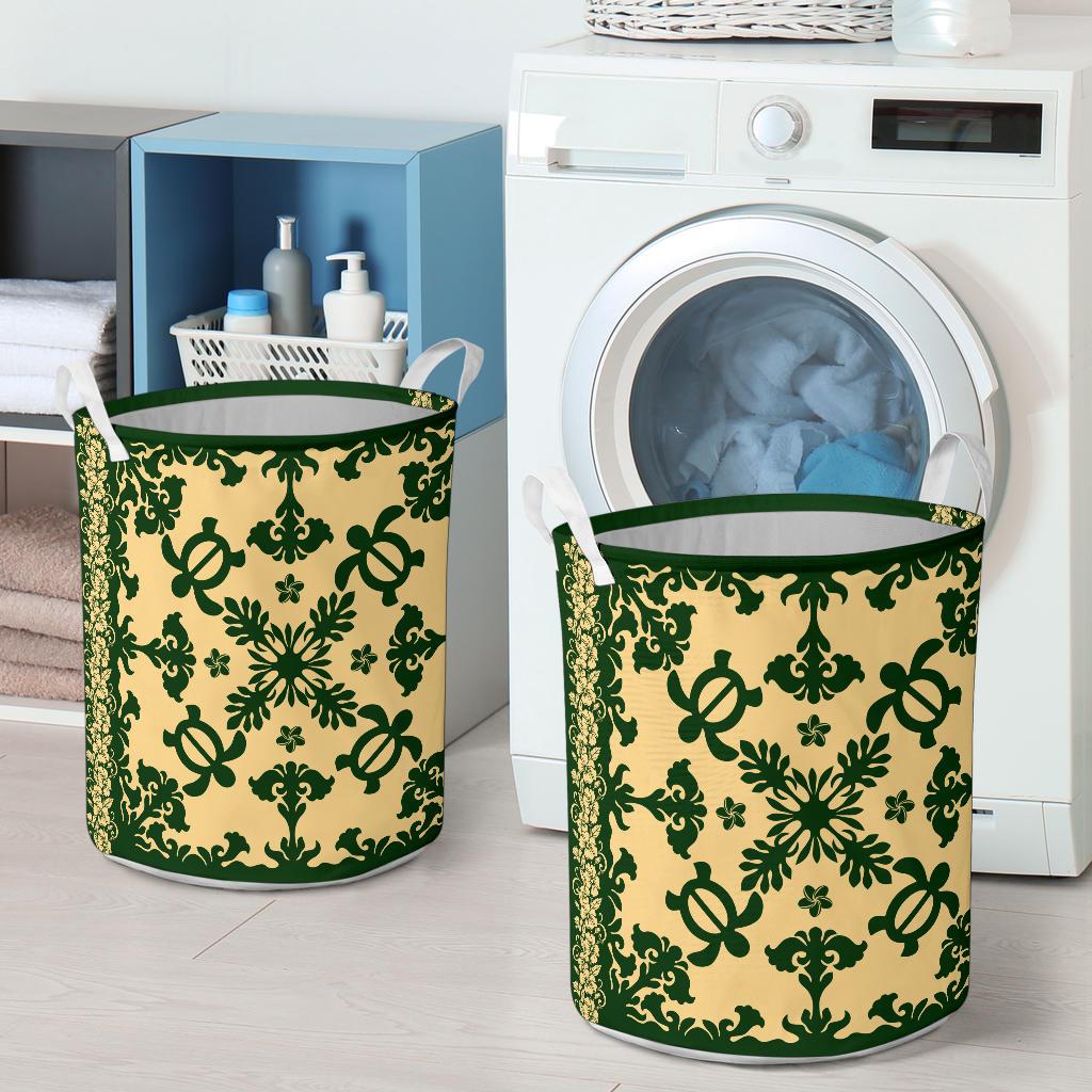 hawaiiLaundry Basket - Hawaiian Quilt Turtle Dance Sea Pattern - Polynesian Pride