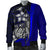 Kosrae Micronesia Men's Bomber Jackets Blue - Turtle With Hook - Polynesian Pride