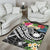 Nauru Polynesian Area Rug - Summer Plumeria (Black) - Polynesian Pride