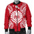 French Polynesia Polynesian Men's Bomber Jacket Map Red White - Polynesian Pride