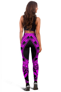Hawaii Women Leggings Polynesian Pattern Pink - Polynesian Pride
