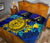 Hawaii Polynesian Quilt Bed Set - Hawaii Yellow Sea Turtle Map & Torquoise Hibiscus - Polynesian Pride