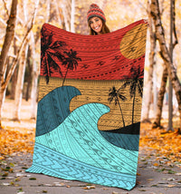 Hawaii Polynesian Sun Down Premium Blanket - Polynesian Pride