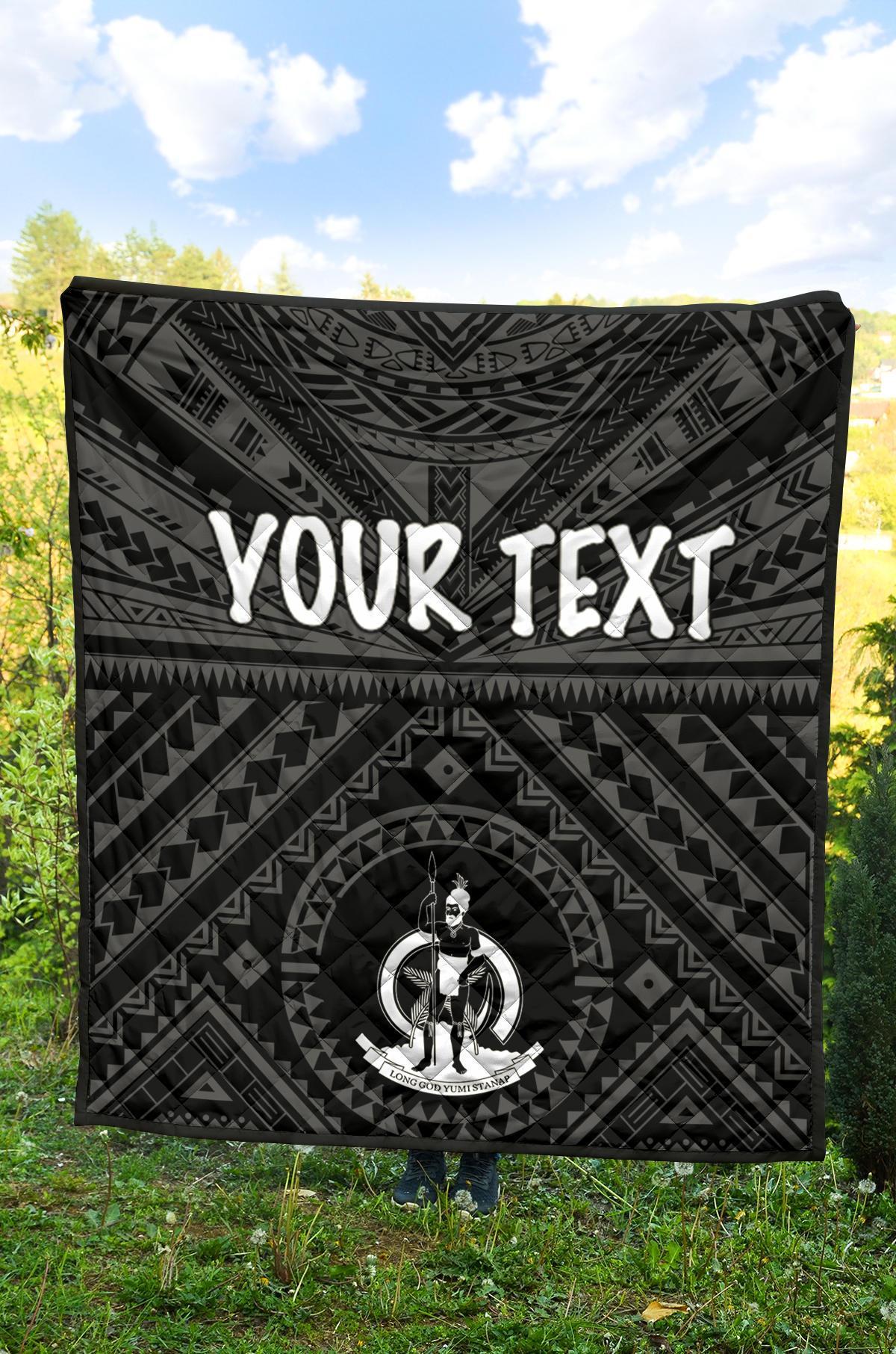 Vanuatu Personalised Premium Quilt - Vanuatu Seal With Polynesian Tattoo Style - Polynesian Pride