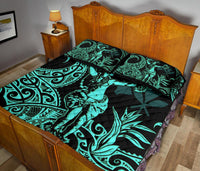 Hawaii Polynesian Quilt Bed Set - Hula Girl Blue - Polynesian Pride
