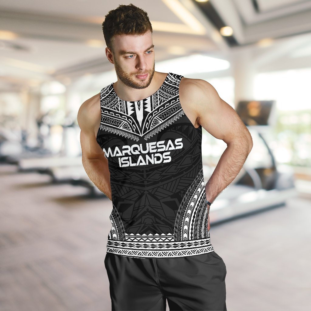 Marquesas Islands Men's Tank Top - Polynesian Chief Black Version - Polynesian Pride