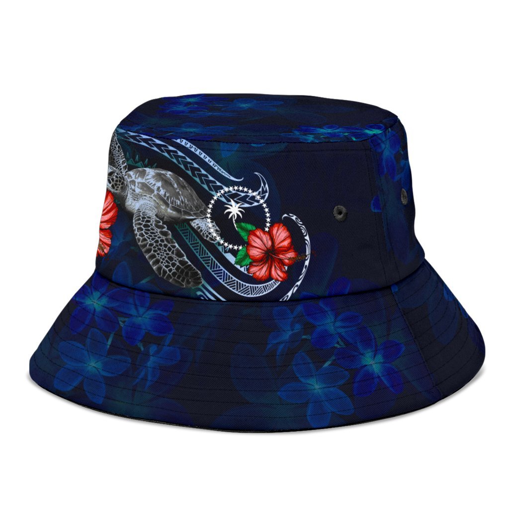 Chuuk Polynesian Bucket Hat - Blue Turtle Hibiscus - Polynesian Pride