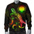 CNMI Polynesian Men's Bomber Jacket - Turtle With Blooming Hibiscus Reggae - Polynesian Pride