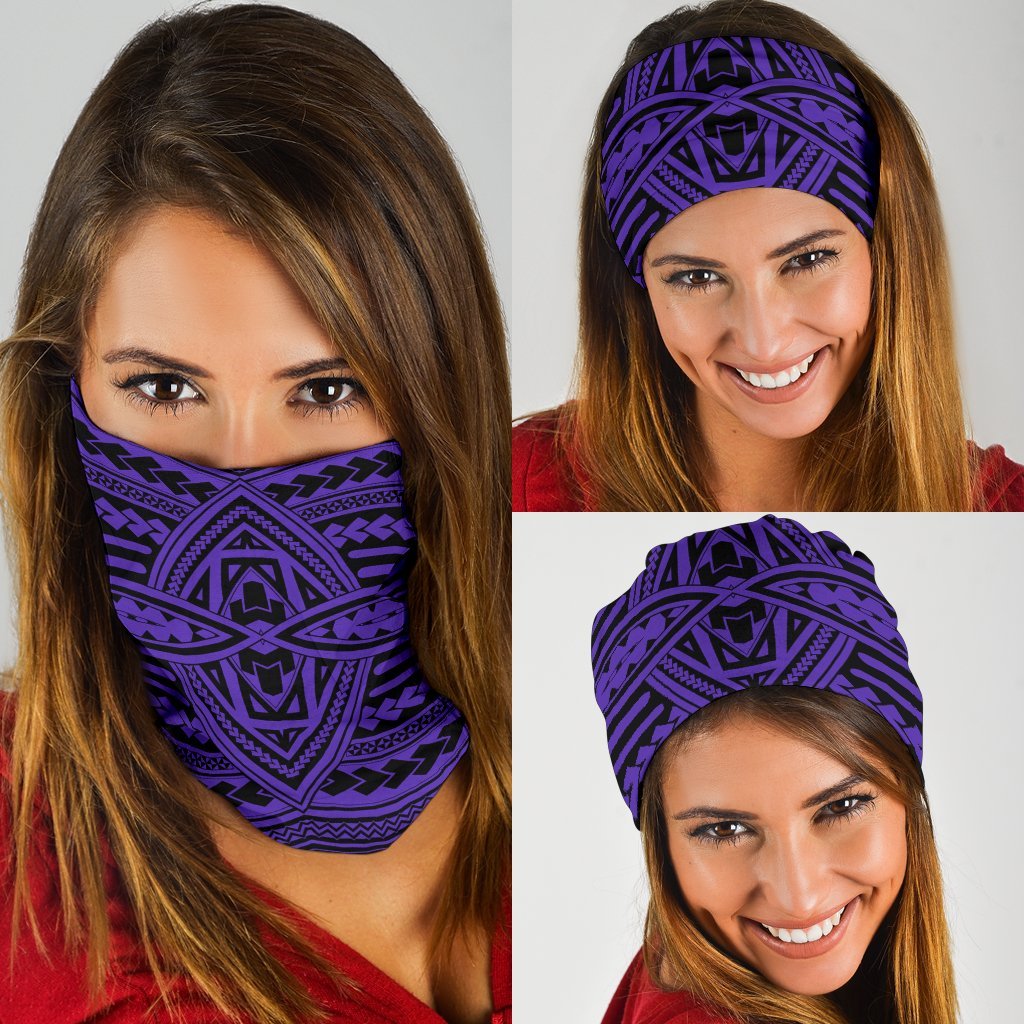 Polynesian Seamless Violet Bandana 3 - Pack Violet One Size - Polynesian Pride