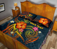 Polynesian Hawaii Personalised Quilt Bed Set - Legend of Kanaka Maoli (Blue) - Polynesian Pride