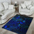 Niue Area Rugs Turtle Hibiscus Blue - Polynesian Pride