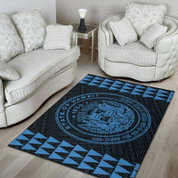 Kakau Seal Of Hawaii Polynesian - Pastel Blue Rug - Polynesian Pride