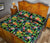 Tropical Pattern With Pineapples Palm Leaves And Flowers Quilt Bed Set - Polynesian Pride