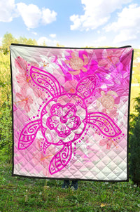 Hawaii Turtle Hibiscus Premium Quilt - Dreamy Style - AH - Polynesian Pride