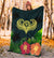 Polynesian Hawaii Kanaka Maoli Premium Blanket - Heart with Hibiscus - Polynesian Pride