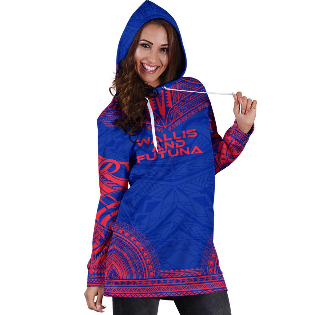 Wallis And Futuna Women's Hoodie Dress - Polynesian Flag Chief - Polynesian Pride