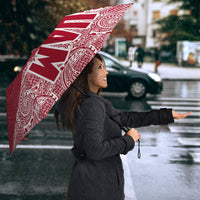 Guam Umbrella Turtle Coat of Arms Polynesian Pattern White Red - Polynesian Pride