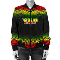 Yap Women's Bomber Jacket - Fog Reggae Style - Polynesian Pride