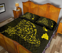Rays Hawaii Map Polynesian Quilt Bed Set - Yellow - Polynesian Pride