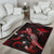 Hawaii Polynesian Area Rugs - Turtle With Blooming Hibiscus Red - Polynesian Pride