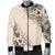 Hawaii Men's Bomber Jacket - The Beige Hibiscus Beige - Polynesian Pride