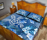 Hawaii Turtle Tropical Flower Polynesian Quilt Bed Set - Anna Style - AH - Polynesian Pride