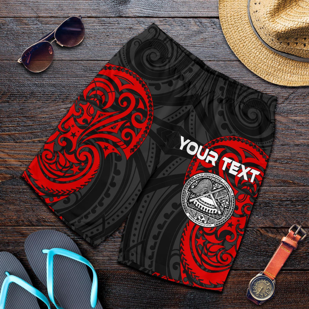 American Samoa Polynesian Custom Personalised Men's Shorts - American Samoan Spirit - Polynesian Pride