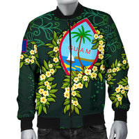 Guam Polynesian Men Bomber Jacket - Ti Leaf Lei Turtle - Polynesian Pride
