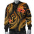 Kosrae Micronesian Men Bomber Jacket - Gold Plumeria - Polynesian Pride