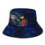 Papua New Guinea Polynesian Bucket Hat - Blue Turtle Hibiscus - Polynesian Pride