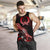 Pohnpei Men Tank Top - Turtle With Blooming Hibiscus Red - Polynesian Pride