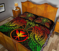 Quilt Polynesian Hawaii Bed Set - Reggae Kanaka Maoli Turtle Manta Ray - Polynesian Pride
