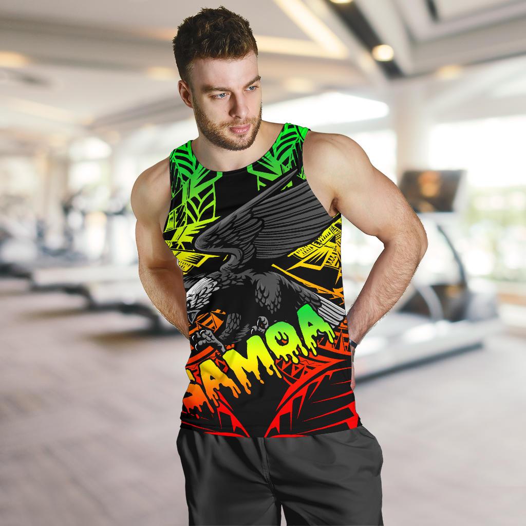 Samoa Polynesian Men's Tank Top - Eagle Tribal Pattern Reggae - Polynesian Pride