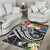 Polynesian Hawaii Area Rug - Summer Plumeria (Black) - Polynesian Pride