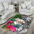 Niue Area Rug White - Turtle Plumeria Banana Leaf - Polynesian Pride