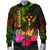 Kosrae Polynesian Men's Bomber Jacket - Hibiscus and Banana Leaves - Polynesian Pride